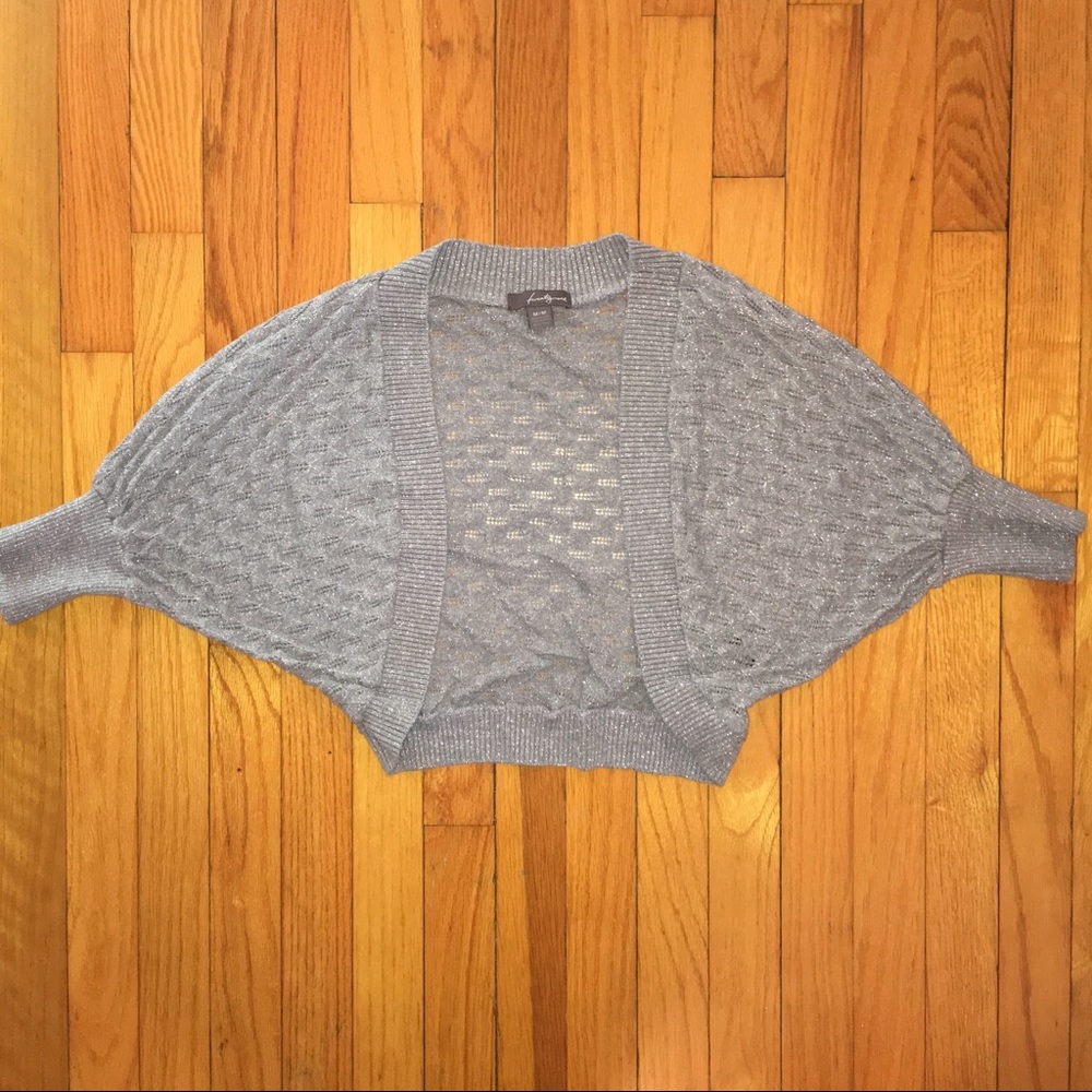 Forever 21 Gray Sparkly Shrug Size Medium